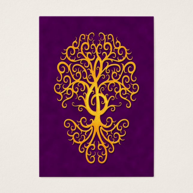 Musical Arbre Cléf Arbre doré violet (Devant)