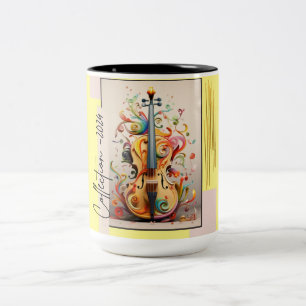Musical Art collectie - Viool Tweekleurige Koffiemok