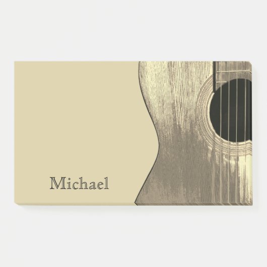 Musical Beige Acoustic Guitar Post-it® Notes (Voorkant)