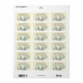 Musical  Birds Grey adreslabel voor rsvp Etiket (Full Sheet)