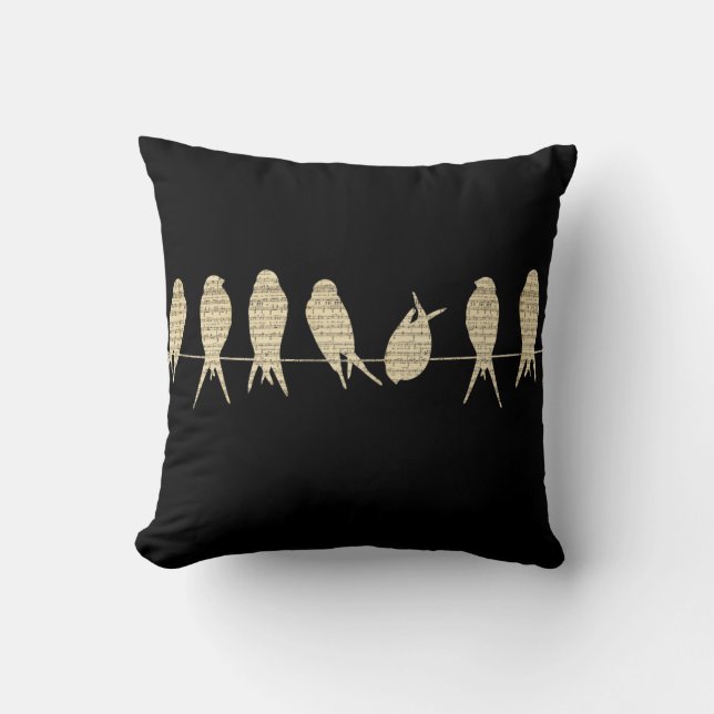 Musical Birds Pillow Kussen (Voorkant)