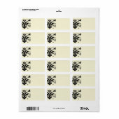 Musical Bumble Bee Damask Adresetiketten Etiket (Full Sheet)