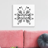 Musical Butterfly Music Note Scroll Design Canvas Afdruk (Insitu (Woonkamer))