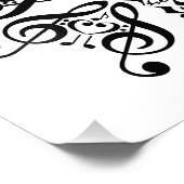 Musical Butterfly Music Note Scroll Design Foto Afdruk (Hoek)