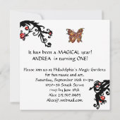 MUSICAL CAT First Birthday Party, Black White Kaart (Achterkant)