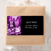 MUSICAL CAT, Roze Paars Violet White en Black Etiket (Insitu)