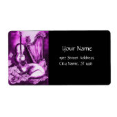 MUSICAL CAT, Roze Paars Violet White en Black Etiket (Voorkant)
