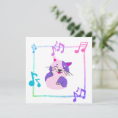 Musical Cat Square Kaart (Staand voorkant)