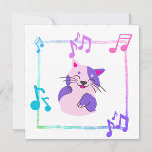Musical Cat Square Kaart