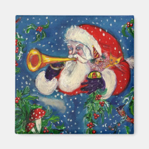 MUSICAL CHRISTMAS NIGHT, SANTA BUGLER MAGNEET