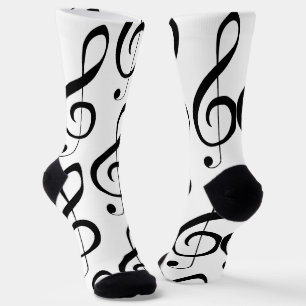 Musical Clef Note, Full Print Creming Sokken