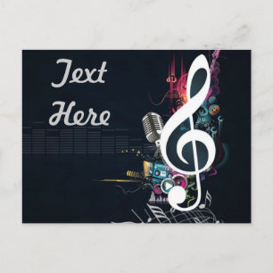 Musical Cleft Note Abstract Briefkaart