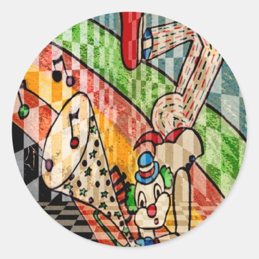 MUSICAL CLOWN.jpg Ronde Sticker (Voorkant)