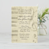 Musical Design Wedding Invitations Kaart (Staand voorkant)