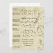 Musical Design Wedding Invitations Kaart (Voorkant / Achterkant)