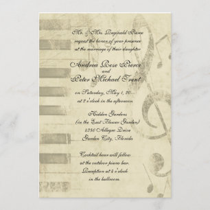 Musical Design Wedding Invitations Kaart