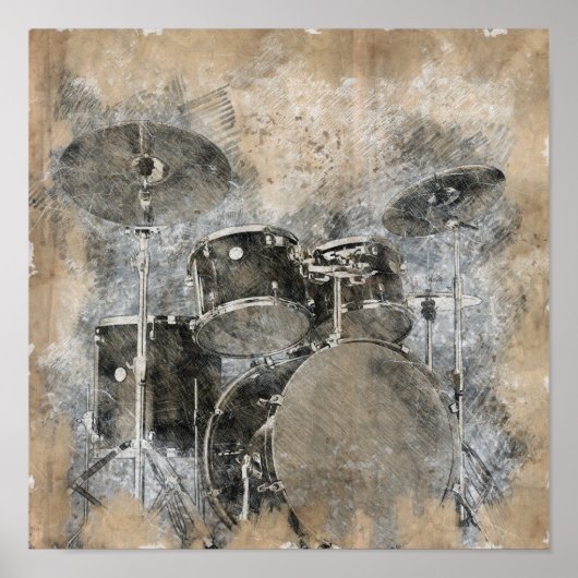 Musical drum kit. poster (Voorkant)