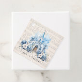  Musical Dusty Blue Peony Church Bruiloft Bedankjes Labels (In situ)