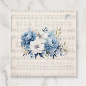  Musical Dusty Blue Peony Church Bruiloft Bedankjes Labels (Achterkant)
