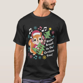 Musical Eekhoorn in Santa Hat - Kleurrijke Vakanti T-shirt