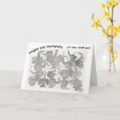 Musical Elephants Verjaardag Kaart (Gele Bloem)