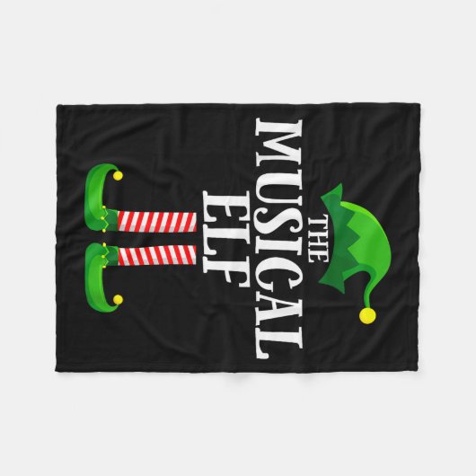 Musical Elf Matching Family Group Christmas Party  Fleece Deken (Voorkant (Horizontaal))