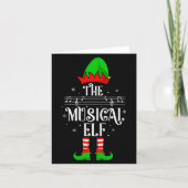 Musical Elf Xmas Christmas Matching Family Elf Squ Kaart (Voorkant)