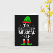 Musical Elf Xmas Christmas Matching Family Elf Squ Kaart (Gele Bloem)