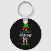 Musical Elf Xmas Christmas Matching Family Elf Squ Sleutelhanger (Voorkant)