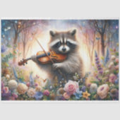 Musical Enchanted Forest Wasbeer Viool Decoupage Tissuepapier (Voorkant)