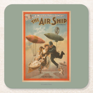 Musical Farce Comedy, The Air Ship Theater 2 Vierkante Kartonnen Onderzetter