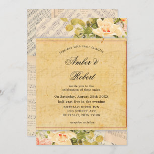  Musical Floral Wedding Invitations