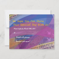 Musical Flying Dove Bat Mitzvah Invitation Antwoor