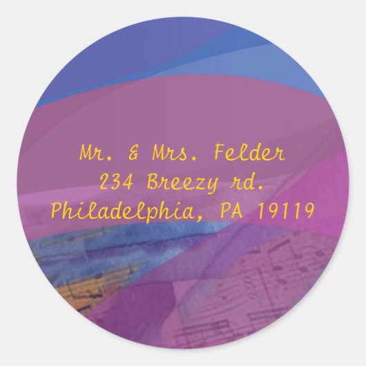 Musical Flying Dove Bat Mitzvah Sticker Seal (Voorkant)