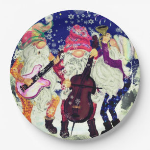 Musical Gnomes Christmas Paper Borden Papieren Bordje