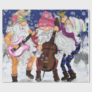 Musical Gnomes Christmas Wrapping Paper Cadeaupapier
