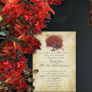 Musical Gold Coral Paars Kiss Heart Leaf Tree Kaart