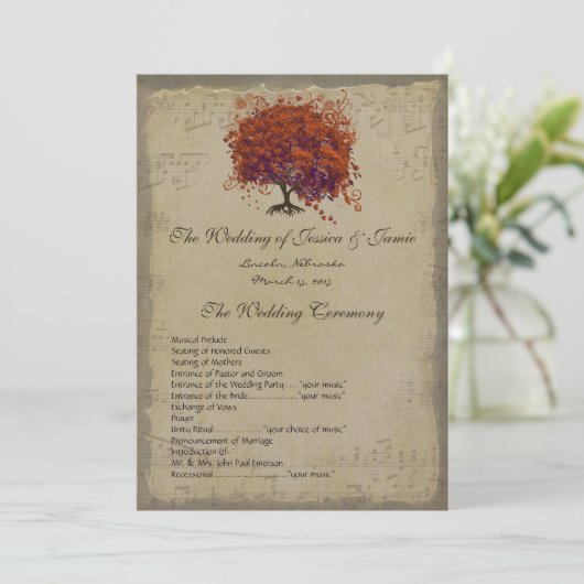 Musical Gold Dark Coral Heart Tree Programme de ma (Debout devant)