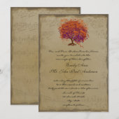 Musical Gold Red Heart Tree Weddenschap Kaart (Voorkant / Achterkant)