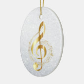 Musical Golden Notes Ceramic Ornament (Links)