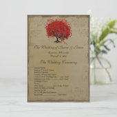 Musical GoldRed Heart Tree Wedding Programme (Debout devant)