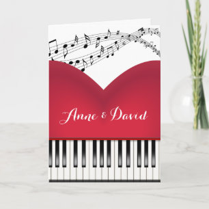 Musical Grand Piano Heart voor Jubileum Kaart