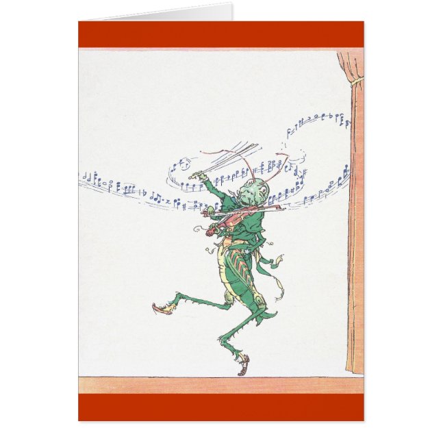 Musical Grasshopper die Violin speelt (Voorkant)