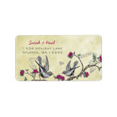 Musical  Gray Birds Raspberry Branch Labels (Voorkant)