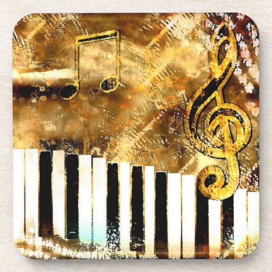 Musical Grunge Cork Onderzetter (Voorkant)