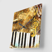Musical Grunge Wall Clock Vierkante Klok (Hoek)