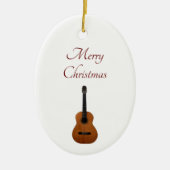 Musical Guitar Kerstmis Keramisch Ornament (Voorkant)