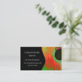 Musical Guitar Lessons Red Black Visitekaartje (Staand voorkant)