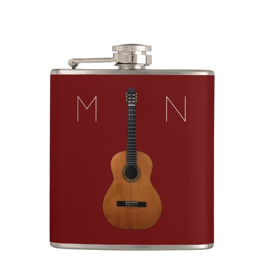 Musical Guitare Monogramme Rouge Flacon personnali (Devant)