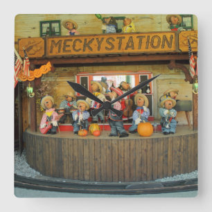 Musical Hedégs Cowboy Band Vierkante Klok